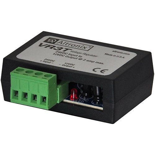 Altronix VR3T Voltage Regulator, Converts 24VDC to 12VDC at 2A, Terminal