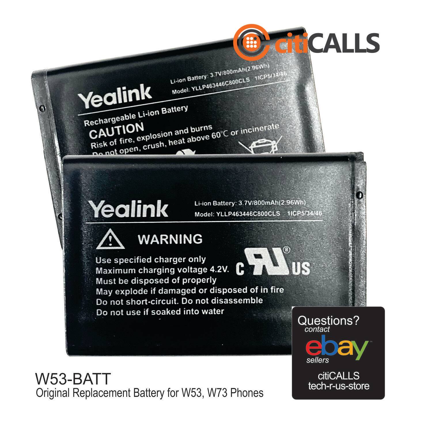 Yealink W53-BATT Original Replacement Battery for W53H W53P W73H W73P