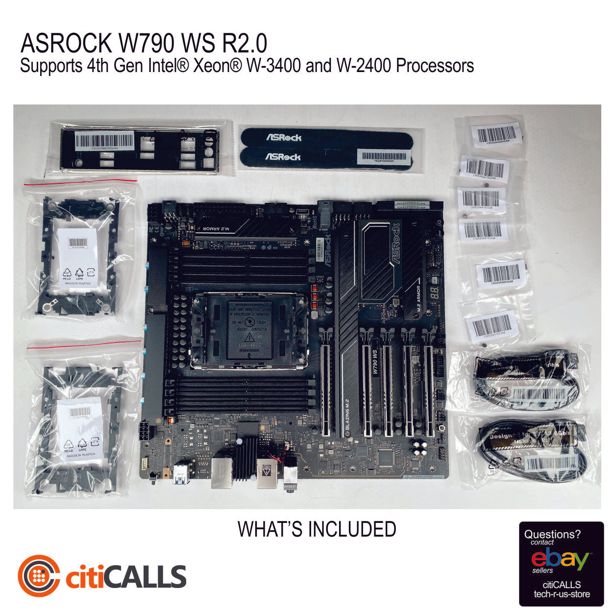 ASRock W790 WS R2.0 Motherboard - W790 LGA4677 Max2TB DDR5 PCIe EATX Retail