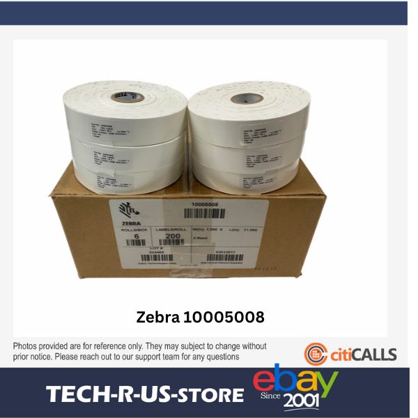 Zebra 10005008 Wristband Polypropylene 1 x 11 in White Thermal Z-Band 6 Rolls
