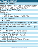 Codi A01063M 4-In-1 USB-C Display Adapter - HotSwap - Plug and Play