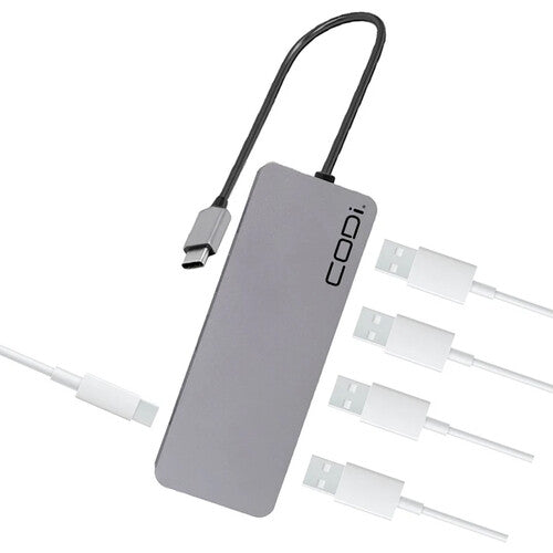 Codi A01065 5-in-1 Multi-Port Hub - USB Type C - External - 4 USB Port(s)