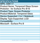 Codi A09117 Tempered Glass Screen Protector - for Surface Pro 9/10