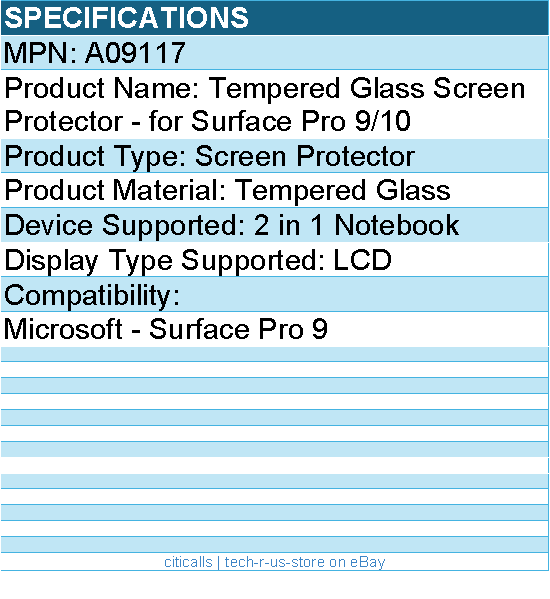 Codi A09117 Tempered Glass Screen Protector - for Surface Pro 9/10