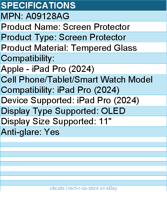 Codi A09128AG Anti-Glare Tempered Glass Screen Protector for iPad Pro 11""