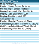 Codi A09131AG Anti-Glare Glass Screen Protector for iPad Pro 13"" (M4, M5)