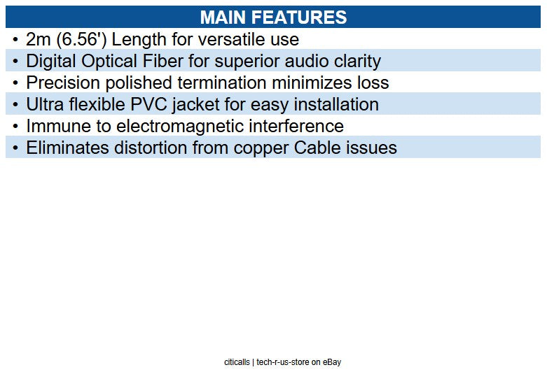 Eaton A102-02M 6ft Toslink Digital Optical SPDIF Audio Cable, 6' (1.82 m)
