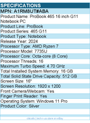 HP A1RM8UT#ABA ProBook 465 G11 16" Notebook - AMD Ryzen 7 7735U