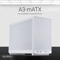 Lian Li A3-MATX WHITE 26.3L micro form factor chassis- Supports up to 360 radiat