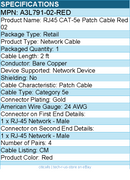 Belkin A3L791-02-RED Cat5e Patch Cable - RJ-45 Male - 2 ft - Red