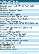 Belkin A3L791-04-WHT Cat5e Patch Cable - RJ-45 Male Network - 4ft - White