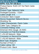 Belkin A3L791-06-BLK RJ45 CAT-5e Patch Cable Black 06 - Network Cable
