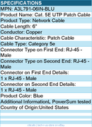 Belkin A3L791-06IN-BLU 6in Cat5e Networking Cable - Ethernet Patch Cable