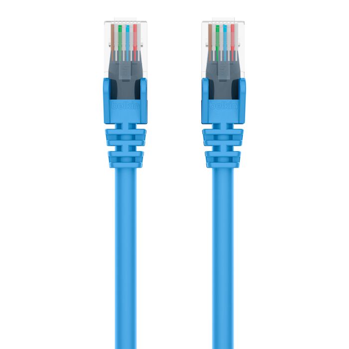 Belkin A3L791-30-BLU-S Cat5e Patch Cable - RJ-45 - Male - 30 ft - Blue