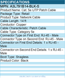 Belkin A3L791B14-BLK-S Cat. 5e UTP Patch Cable - RJ-45 Male - 14ft - Black