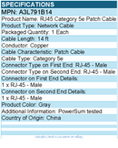 Belkin A3L791B14 Category 5e Patch Cable - RJ-45 Male - 14ft - Gray
