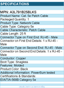 Belkin A3L791b25BLKS Cat. 5e Patch Cable - RJ-45 Male - 25ft