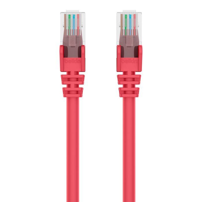 Belkin A3L980-05-RED-S Cat6 Patch Cable - RJ-45 Male Network - 5ft - Red