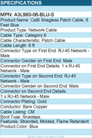 Belkin A3L980-06-BLU-S Cat. 6 UTP Patch Cable - RJ-45 Male - 6ft - Blue