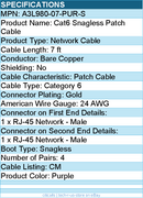 Belkin A3L980-07-PUR-S Cat. 6 UTP Patch Cable - RJ-45 Male - 7ft - Purple