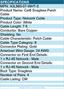 Belkin A3L980-07-WHT-S Cat6 Cable - RJ-45 Male - 7ft - Stranded - White