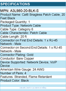 Belkin A3L980-20-BLK-S Cat6 Patch Cable - RJ-45 Male Network - 20ft - Black