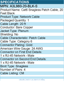 Belkin A3L980-20-BLK-S Cat6 Patch Cable - RJ-45 Male Network - 20ft