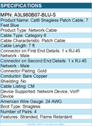 Belkin A3L980b07-BLU-S Cat.6 Snagless Patch Cable - RJ-45 - 7ft - Blue