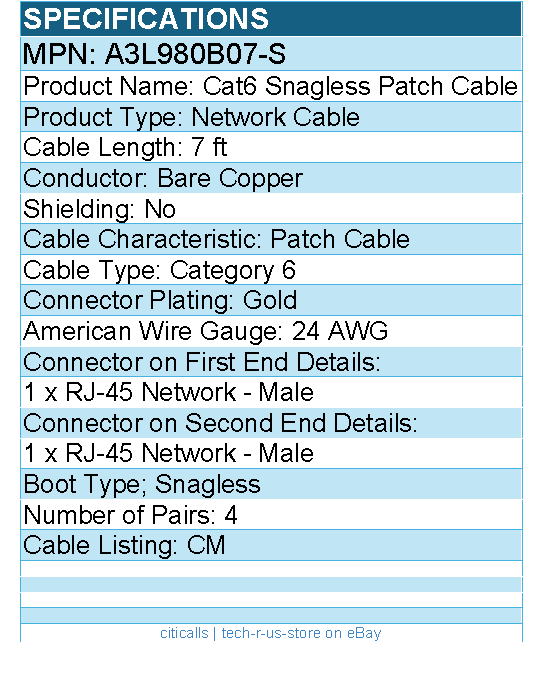 Belkin A3L980B07-S Cat. 6 UTP Patch Cable - RJ-45 Male - Molded, Stranded - 7ft