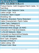 Belkin A3L980B14-BLU-S Cat.6 Snagless Patch Cable - RJ-45 - 14ft - Blue