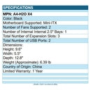 Lian Li A4-H2O X4 BLACK A4-H20 X4 Mini ITX Tower Computer Case Front USB Audio