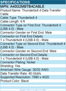 StarTech A40G2MBTB4CABLE 6ft (2m) Active Thunderbolt 4 Cable, 40Gbps - Black