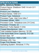 HP A6SX2UT#ABA EliteBook 1040 G11 14" Touchscreen Notebook - Intel Core Ultra 7