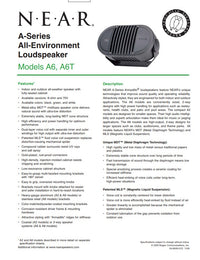 Bogen A6T A6TBLK All-Weather Loudspeaker Woofer Black 70V 32W Metal Allow MDT