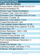 HP A6VJ5UT#ABA ZBook Firefly G11 14" Touchscreen Mobile Workstation
