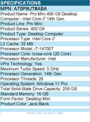 HP A70P9UT#ABA Pro Mini 400 G9 Desktop Computer - Intel Core i7 14th Gen