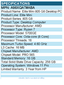 HP A98XQAT#ABA Elite Mini 805 G8 Desktop Computer - AMD Ryzen 7 5700GE - 16 GB