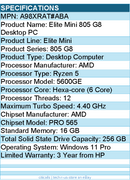 HP A98XRAT#ABA Elite Mini 805 G8 Desktop Computer - AMD Ryzen 5 5600GE