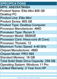 HP A98XRAT#ABA Elite Mini 805 G8 Desktop Computer - AMD Ryzen 5 5600GE
