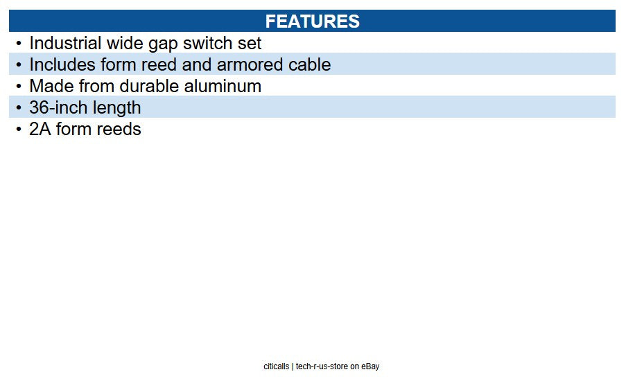 GRI AA4400-A Industrial Wide Gap Switch Set with a form Reed, Armored Cable