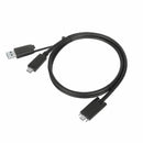 Targus ACC1133GLX 1M USB-C Male with Screw to USB-C Male Cable with USB-A Tether