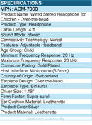 Cyber Acoustics ACM-7000 4 ft Wired Stereo Headphone for Children -Over-the-head