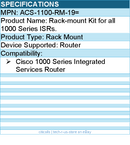 Cisco ACS-1100-RM-19= 1100 SERIES ROUTER RACKMOUNT
