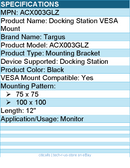 Targus ACX003GLZ Mounting Bracket for Docking Station - Black