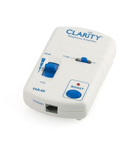 Clarity HA-40 In Line Receiver Amplifier Tone Control Connects to Handset
