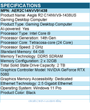 MSI AER2C14NVV91438 Gaming Desktop Computer - Intel Core i9 14th Gen
