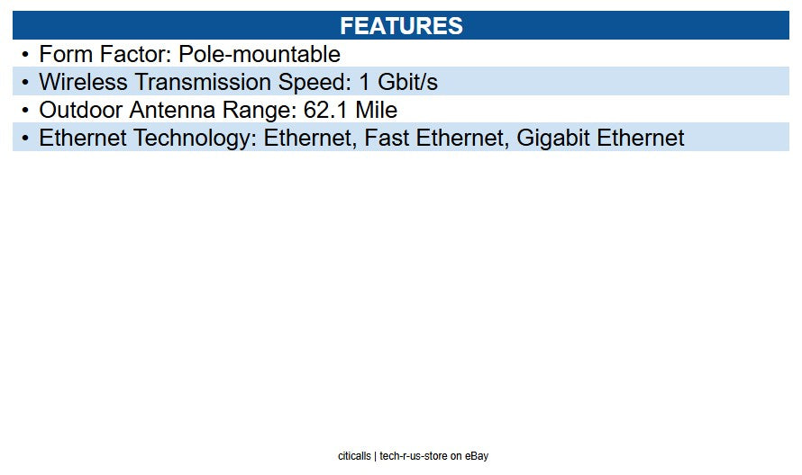 Ubiquiti AF-5U airFiber AF5U 1 Gbit/s Wireless Bridge 62.1 Mile Maximum Outdoor