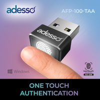 Adesso AFP-100-TAA Fingerprint Reader - USB - TAA Compliant