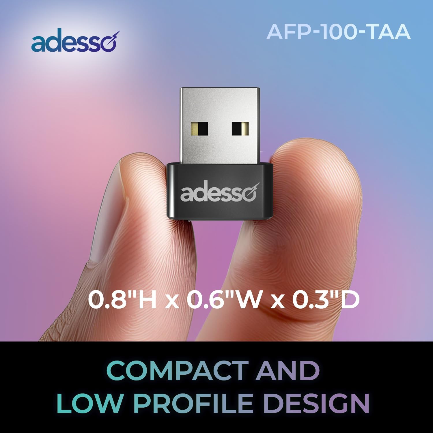 Adesso AFP-100-TAA Fingerprint Reader - USB - TAA Compliant