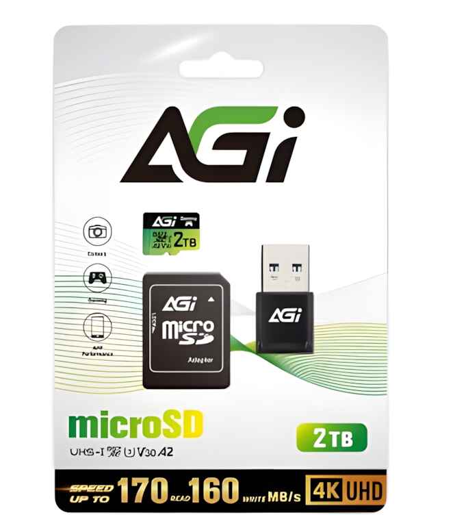 AGi AGI2T0G2BTF138 2TB TF138 UHS-I U3 V30 A2 MicroSD SD 6.1 Retail